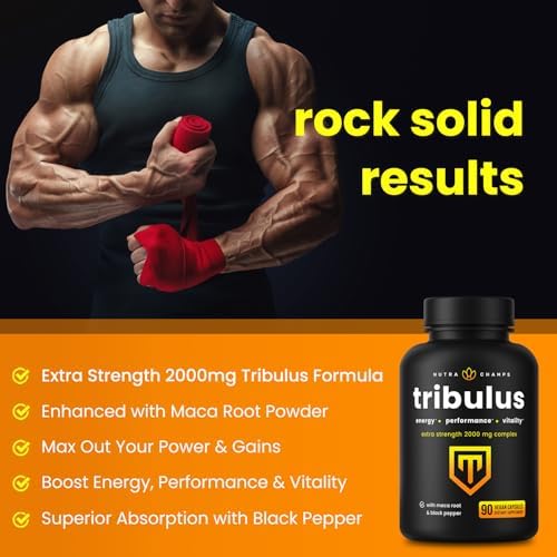 NutraChamps Tribulus Terrestris para Hombres, Suplemento de 2000mg para Energía, Vitalidad, Resistencia y Rendimiento, 90 Cápsulas Veganas de Fuerza - imagen 4