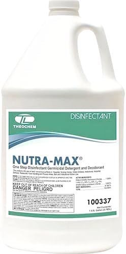 Desinfectante Hospitalario Theochem Nutra-Max, EPA Lista N & G, Elimina 99.9% de Virus y Bacterias, Concentrado 1:32, Rinde 32 Galones, Limpiador - imagen 1
