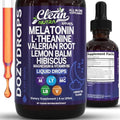 Clean Nutra Suplemento Líquido de Melatonina 10mg con Magnesio, Vitamina B6, L-Teanina y Valeriana, Sabor Té de Limón, 120mL, Vegano y Sin Azúcar - imagen 1