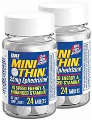 Mini Thin DBI Distribución - Ephedrizine de 25mg, 24 cápsulas por botella - Paquete de 2 - imagen 1