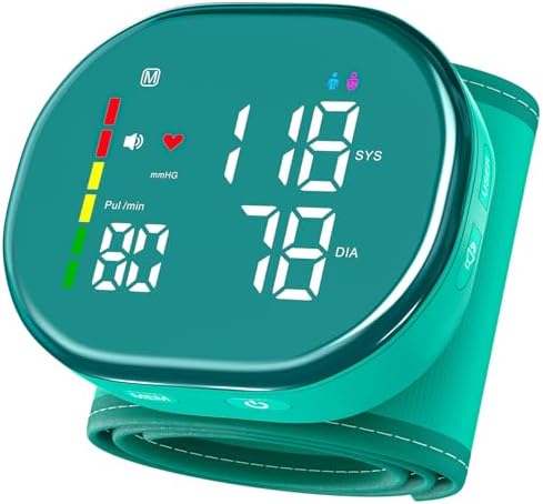Monitor Digital de Presión Arterial iEarve para Muñeca, Portátil y Recargable, Memoria de 2x120, Funda y Soporte, Manguito Ajustable 5.3-7.7, Fácil - imagen 1