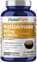 NusaPure Nattokinase 4000 FU 800mg, 200 Cápsulas Veganas (Vegano, No Transgénico) - imagen 1