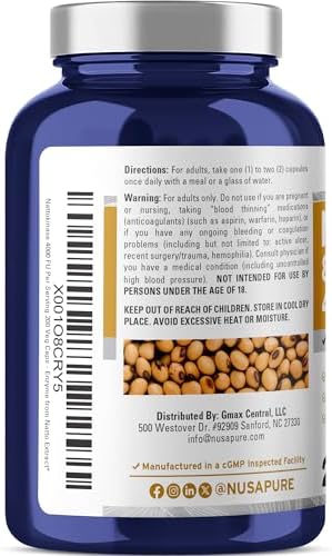 NusaPure Nattokinase 4000 FU 800mg, 200 Cápsulas Veganas (Vegano, No Transgénico) - imagen 3