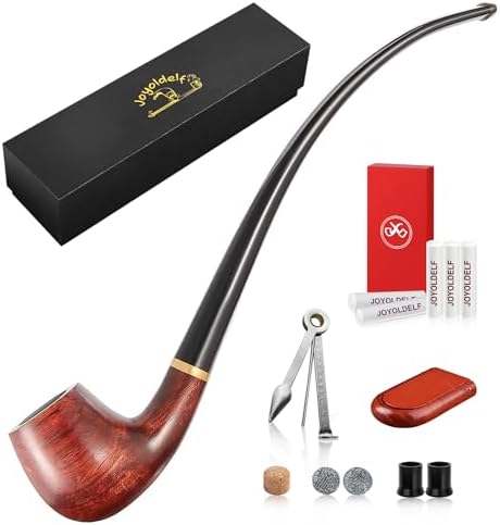 Pipa de Tabaco Joyoldelf de Madera de Rosa, Exquisita Pipa Churchwarden Hecha a Mano - Set Completo para Principiantes - imagen 1
