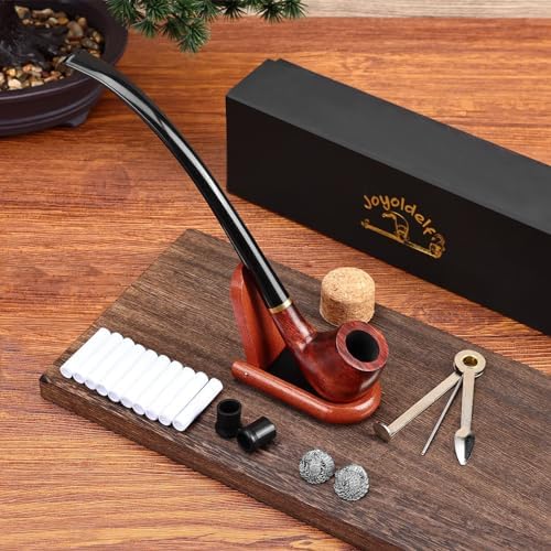 Pipa de Tabaco Joyoldelf de Madera de Rosa, Exquisita Pipa Churchwarden Hecha a Mano - Set Completo para Principiantes - imagen 2