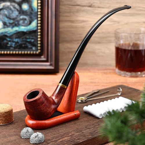 Pipa de Tabaco Joyoldelf de Madera de Rosa, Exquisita Pipa Churchwarden Hecha a Mano - Set Completo para Principiantes - imagen 8