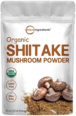 Micro Ingredients Polvo de Champiñón Shiitake Orgánico, 8 oz | Superalimento Culinario | Apoya la Salud Digestiva e Inmunológica | Ideal para - imagen 1