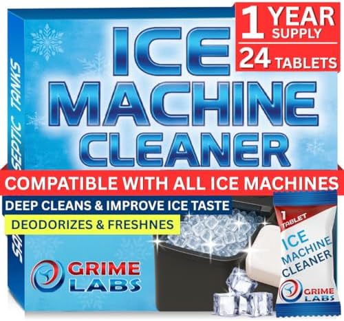 Tabletas Desincrustantes para Limpiador de Máquinas de Hielo GRIME LABS – Paquete de 24 (Suministro para 1 Año) – Seguras para Níquel, Elimina Moho y - imagen 1