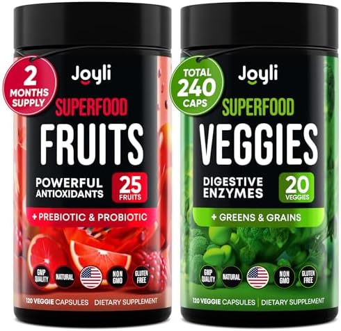 Suplemento de Frutas y Verduras - Suplemento Alto en Fibra para Inmunidad, Digestión y Energía - Super Rojos y Super Verdes con Raíz de Malvavisco - - imagen 1