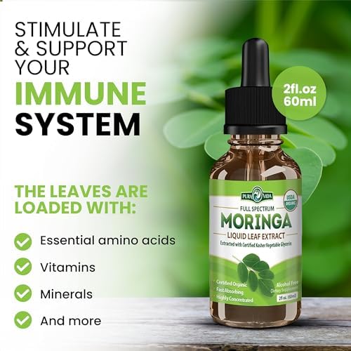 Extracto Líquido de Hoja de Moringa PURA VIDA - Certificado Orgánico USDA - Alta Pureza, Bioavailable y Absorción Rápida - Extracto de Hojas de - imagen 3