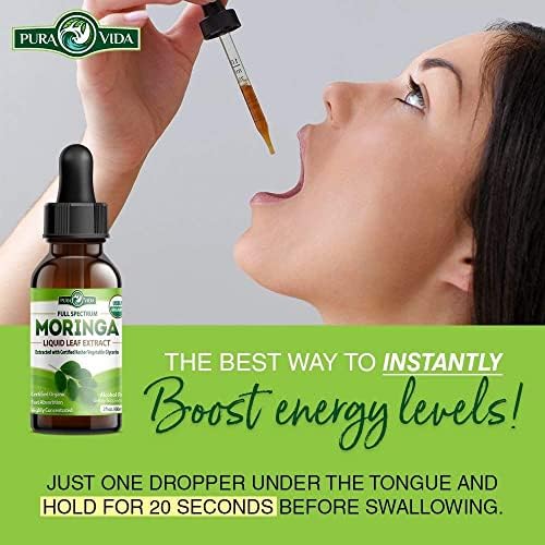 Extracto Líquido de Hoja de Moringa PURA VIDA - Certificado Orgánico USDA - Alta Pureza, Bioavailable y Absorción Rápida - Extracto de Hojas de - imagen 5