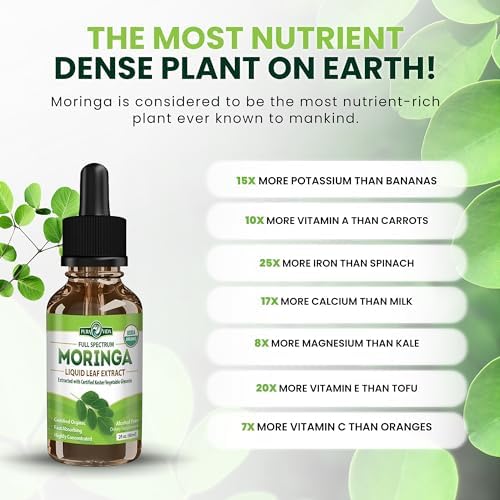 Extracto Líquido de Hoja de Moringa PURA VIDA - Certificado Orgánico USDA - Alta Pureza, Bioavailable y Absorción Rápida - Extracto de Hojas de - imagen 6