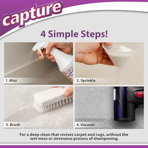 Capture Pre-Mist Liberador de Suelos para Limpiador de Alfombras - Pre Spray para Limpieza de Alfombras - Elimina Manchas Difíciles de Jugo, Café y - imagen 5