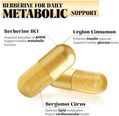 Suplemento de Berberina LSOIUX con Canela de Ceilán, Fórmula de Soporte Metabólico, 600mg, Vegano, No Transgénico, 120 Cápsulas - imagen 6