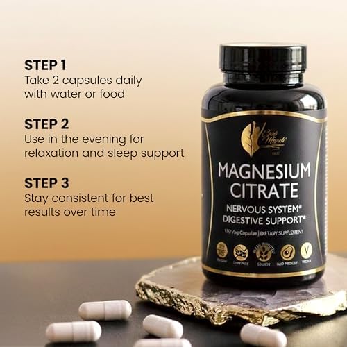 Cocó March N.M.D Citrato de Magnesio 500mg por Porción, Libre de Gluten, Apoya Sueño, Digestión, Función Muscular y Relajación, 150 Cápsulas - imagen 4