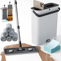 Mopa y Cubeta Compacta POPMOP - Set de Mopa Plana con Escurridor, Ideal para Apartamentos, Casas Pequeñas, RV, Ventanas y Pisos con 6 Paños de - imagen 1