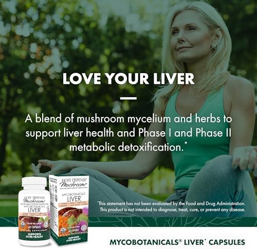 Cápsulas Host Defense MycoBotanicals para el Hígado - Suplemento de Salud Hepática con Cardo Mariano y Cúrcuma - Suplemento de Hongos con Cola de - imagen 5