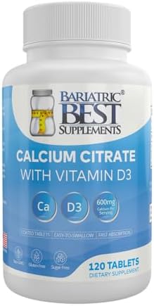 Calcio Citrato Bariátrico con Vitamina D3 | 600mg | Dosis Superior a la Competencia | Post Cirugía Bariátrica | 120 Tabletas | Hecho en EE. UU. - imagen 1