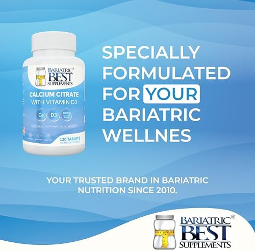 Calcio Citrato Bariátrico con Vitamina D3 | 600mg | Dosis Superior a la Competencia | Post Cirugía Bariátrica | 120 Tabletas | Hecho en EE. UU. - imagen 6