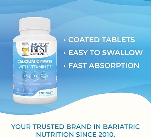 Calcio Citrato Bariátrico con Vitamina D3 | 600mg | Dosis Superior a la Competencia | Post Cirugía Bariátrica | 120 Tabletas | Hecho en EE. UU. - imagen 7