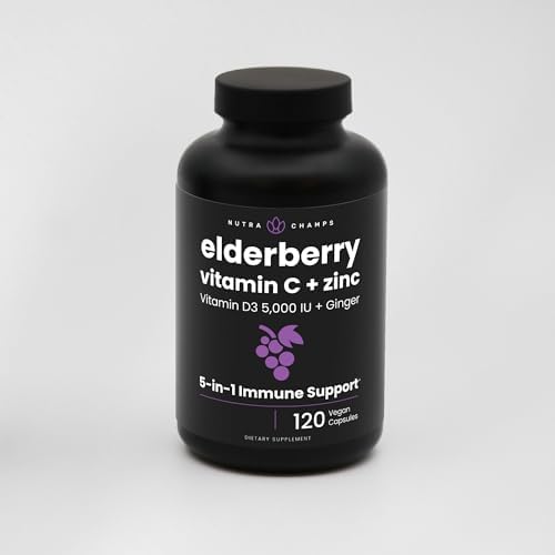 NutraChamps Elderberry con Vitamina C y Zinc - Suplemento de 5 en 1 para el Apoyo Inmunológico - imagen 4