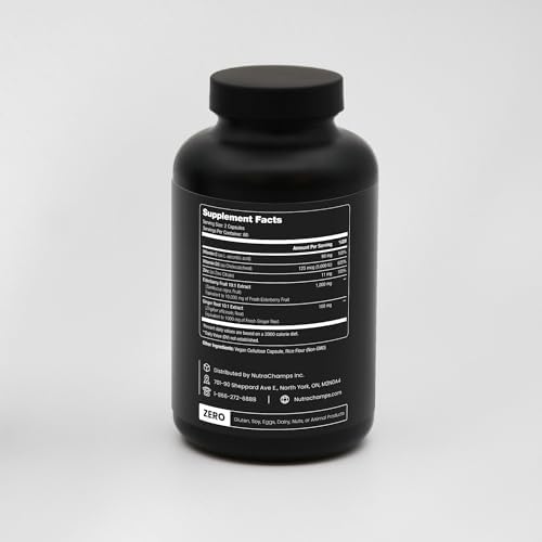 NutraChamps Elderberry con Vitamina C y Zinc - Suplemento de 5 en 1 para el Apoyo Inmunológico - imagen 5