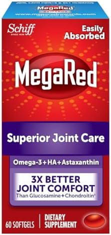 Suplemento MegaRed de Aceite de Kril Omega-3 de 353mg para el Cuidado de las Articulaciones con EPA/DHA, Antioxidantes y Ácido Hialurónico, 60 - imagen 1
