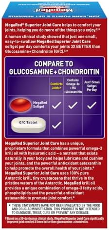 Suplemento MegaRed de Aceite de Kril Omega-3 de 353mg para el Cuidado de las Articulaciones con EPA/DHA, Antioxidantes y Ácido Hialurónico, 60 - imagen 3