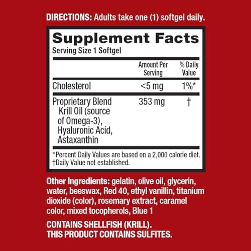Suplemento MegaRed de Aceite de Kril Omega-3 de 353mg para el Cuidado de las Articulaciones con EPA/DHA, Antioxidantes y Ácido Hialurónico, 60 - imagen 6