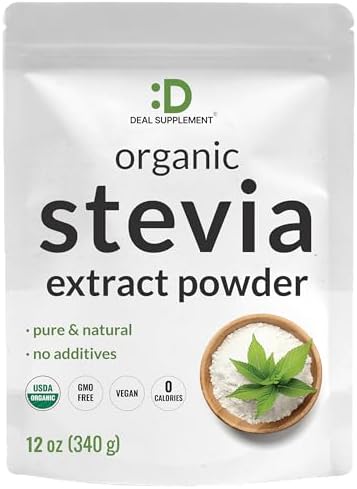 Extracto de Stevia Orgánica en Polvo, 12oz – Endulzante Natural y Sustituto del Azúcar – Hoja de Stevia Pura – Ideal para Cocinar, Hornear o Bebidas - imagen 1