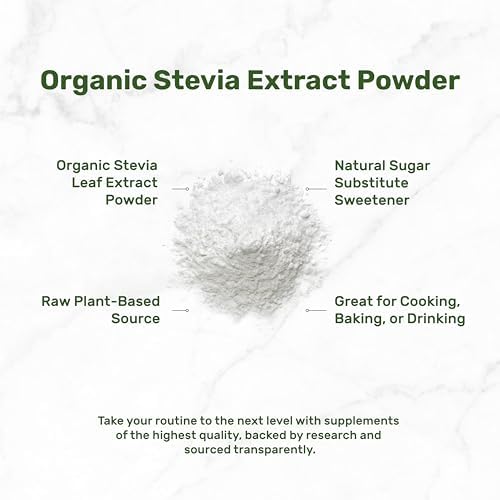 Extracto de Stevia Orgánica en Polvo, 12oz – Endulzante Natural y Sustituto del Azúcar – Hoja de Stevia Pura – Ideal para Cocinar, Hornear o Bebidas - imagen 3