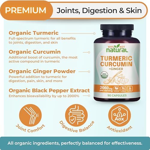 Suplemento Orgánico de Cúrcuma y Curcumina en Cápsulas con Jengibre y Pimienta Negra - Tumeric - imagen 2