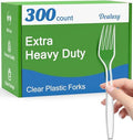 Tenedores Desechables Dealusy de Plástico Transparente, 300 Piezas, Resistentes al Calor, Sin BPA, Ideales para Fiestas y Eventos - imagen 1