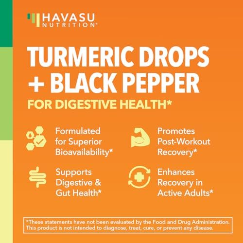 Gotas Líquidas de Cúrcuma Orgánica USDA con Pimienta Negra - Suplemento de 1000mg de Curcumina para Salud Inmunológica y Digestiva - 30 Porciones - - imagen 3