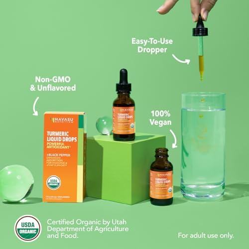 Gotas Líquidas de Cúrcuma Orgánica USDA con Pimienta Negra - Suplemento de 1000mg de Curcumina para Salud Inmunológica y Digestiva - 30 Porciones - - imagen 5