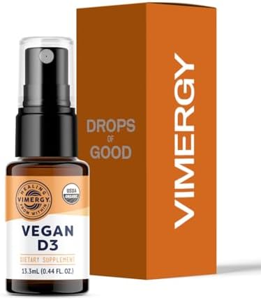 Vimergy D3 Vegano – Beneficios para la Función Inmunológica* – Orgánico Certificado USDA, Vegano, Sin Gluten – 1000UI/Porciones, 96 Porciones - imagen 1