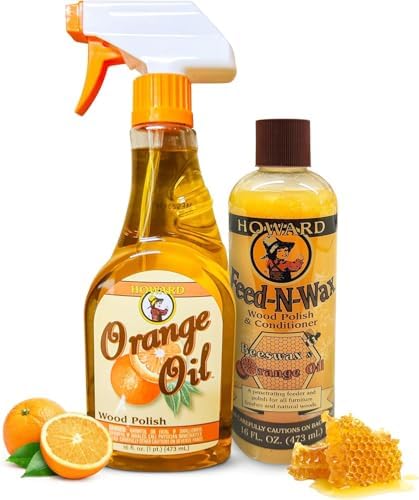 Limpiador y acondicionador de madera Howard Feed N Wax y aceite de naranja Howard, pulidor para muebles de madera y limpiador de teca - imagen 1