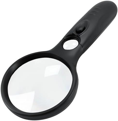 Lupa SeeZoom con Luz, Lente Grande 3X + Lente de Alta Potencia 12X, Lupa de Mano Iluminada para Lectura, Monedas y Joyería, Luz LED - imagen 1