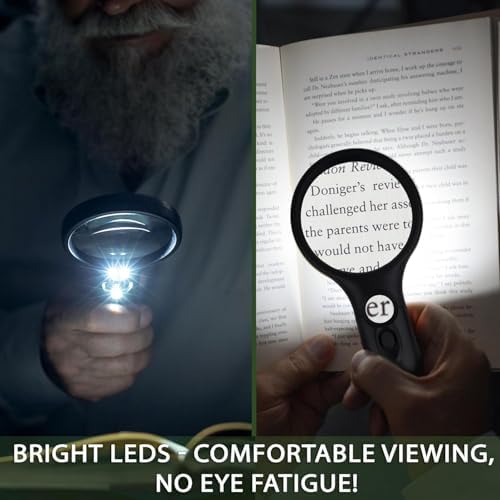 Lupa SeeZoom con Luz, Lente Grande 3X + Lente de Alta Potencia 12X, Lupa de Mano Iluminada para Lectura, Monedas y Joyería, Luz LED - imagen 2