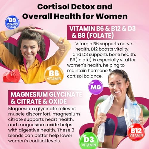 Gomitas Duwhot para Cortisol, Suplemento 15 en 1 para Mujeres con Ashwagandha, Magnesio y Folato, Apoyo Hormonal, Sin Azúcar, Veganas, 60 piezas - imagen 4
