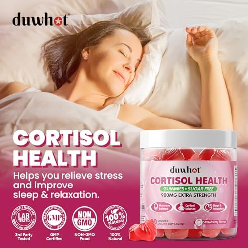 Gomitas Duwhot para Cortisol, Suplemento 15 en 1 para Mujeres con Ashwagandha, Magnesio y Folato, Apoyo Hormonal, Sin Azúcar, Veganas, 60 piezas - imagen 7