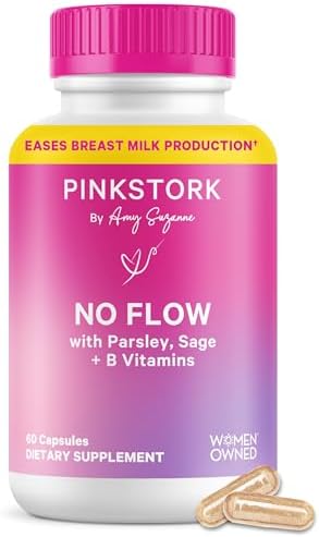 Pink Stork No Flow: Suplemento para Secar la Producción de Leche Materna con Salvia, Perejil y Vitaminas B, 60 Cápsulas - imagen 1