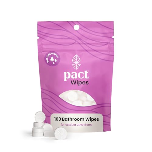 Toallitas PACT para Baño (Paquete de 100) | Toallitas de Inodoro Comprimidas para Camping y Senderismo - imagen 1