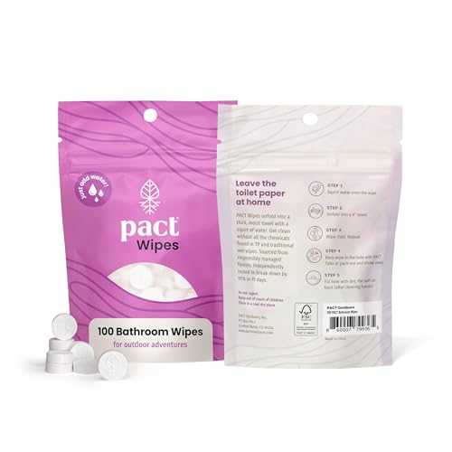 Toallitas PACT para Baño (Paquete de 100) | Toallitas de Inodoro Comprimidas para Camping y Senderismo - imagen 2