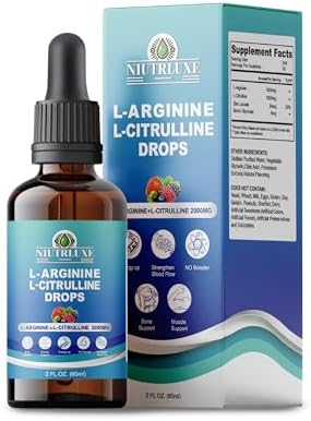 NIUTRLUXE Gotas Líquidas de L-Citrulina y L-Arginina para Hombres con Boro y Zinc, Suplemento Sublingual Vegano, 60ml - imagen 1