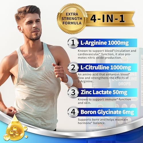 NIUTRLUXE Gotas Líquidas de L-Citrulina y L-Arginina para Hombres con Boro y Zinc, Suplemento Sublingual Vegano, 60ml - imagen 6