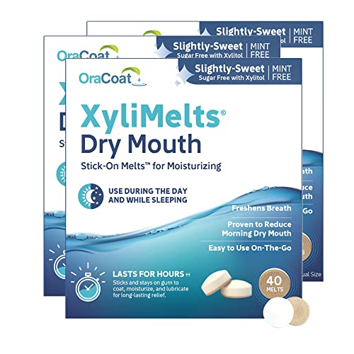 Oracoat XyliMelts para Boca Seca - Discos Hidratantes Adherentes, Sin Azúcar con Xilitol, 40 Piezas - Paquete de 3, Sabor Ligeramente Dulce, Alivio - imagen 1