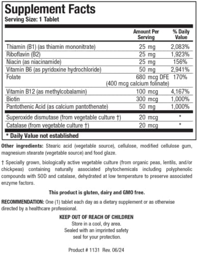 Biotics Research Bio B Complex Alta Potencia con Folato y Vitaminas B2, B6 y B12 para Energía, Salud Cardiovascular y Cerebral, 90 Tabletas - imagen 2
