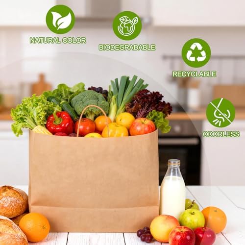 Bolsas de Papel Kraft Grandes Jiomrzo (50 Pzs) con Asa - Reutilizables (16x6x12 Pulgadas) para Negocios, Compras, Regalos y Tiendas - imagen 4