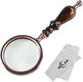 Lupa MSLAN 10X de Cobre Antiguo, Manual con Mango de Madera y Cristal Real, Ideal para Lectura de Personas Mayores y Degeneración Macular - imagen 1